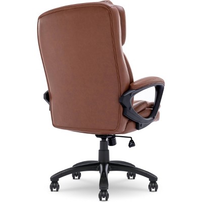 Cognac Bonded Leather Ergonomic Executive Office Chair