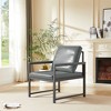 Racxily Armchair, Retro Leisure Accent Chair with Extra Soft Padded & Cushion, Metal Armrests, for Living Room/Bedroom/Study, Gray - 3 of 4