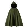 Joyfy Halloween Child Boy Green Hooded Archer Cape Cloak – Kids Medieval Renaissance Wizard Robe Outfit with Hood for Cosplay & Themed Parties - 4 of 4