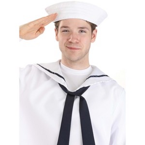 HalloweenCostumes.com One Size Fits Most   Adult Sailor Hat | Adult Costume Accessories, White - 1 of 4