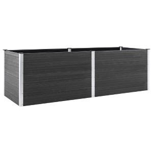 vidaXL Raised Garden/Flower Bed - Gray WPC/Steel, Weather-Resistant, Modern Design, 78.7" x 19.7" x 35.8" - 1 of 4