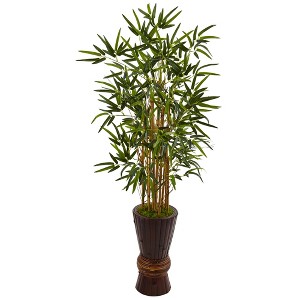 Nearly Natural 4.5-ft Bamboo Artificial Tree in Bamboo Planter - 1 of 1