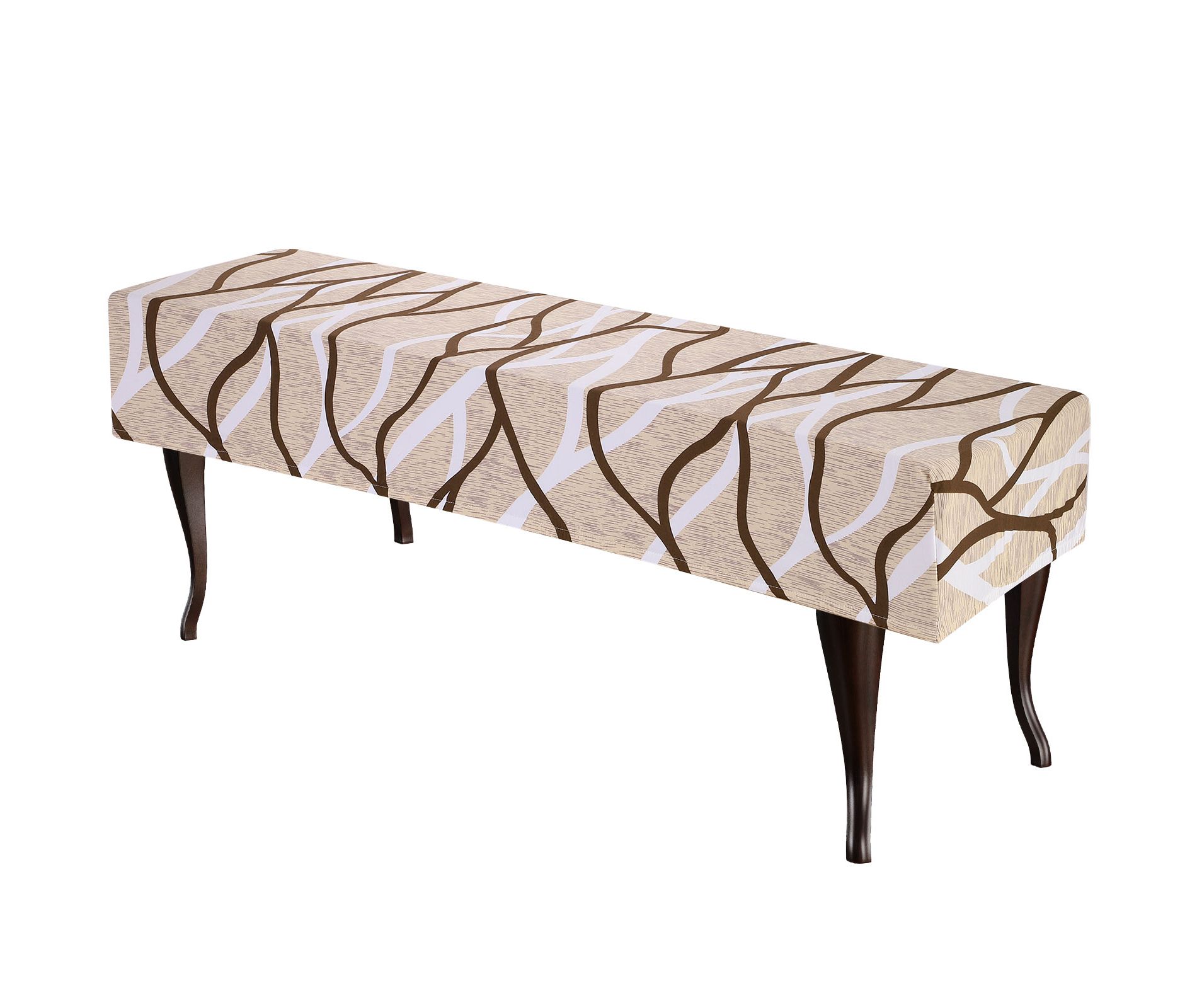 Unique Bargains Stretch Anti-Dust Protecting Washable Dining Chair Slipcovers for 42" - 54" Bench Khaki