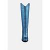 GREAT-STORM Blue Metallic Leather Calf Boots - 4 of 4