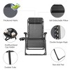 Tangkula 2PCS Folding Zero Gravity Lounge Chair Recliner w/ Cup Holder Pillow - 4 of 4
