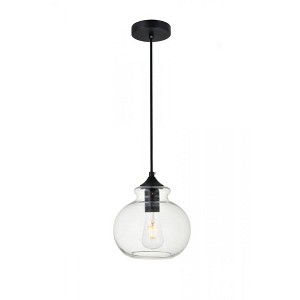 Elegant Lighting Destry 1 Light Black Pendant With Clear Glass - 1 of 4