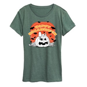 Women's - Peanuts - Peanuts Retro Halloween Short Sleeve Graphic T-Shirt - 1 of 4