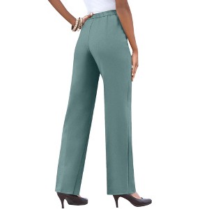 Roaman's Women's Plus Size Petite Classic Bend Over Pant - 1 of 4