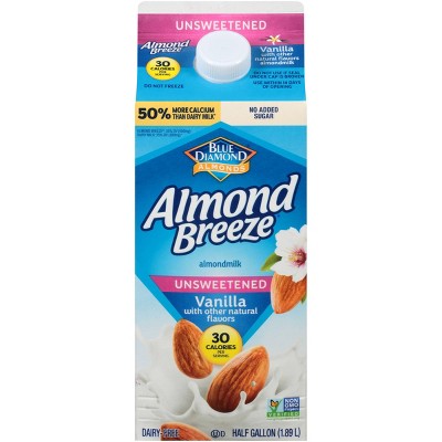 Blue Diamond Almond Breeze Unsweetened Vanilla Almond Milk - 0.5gal