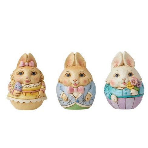 Jim Shore 2.5 Inch Bunny Eggs Mini Set/3 Heartwood Creek Figurines : Target