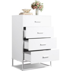 Dresser for Bedroom with 4 Drawers, Nightstand, Chest of Drawers, Tall Dresser Drawers with Sturdy Metal Frame for Hallway, Living Room, Closet - 1 of 4