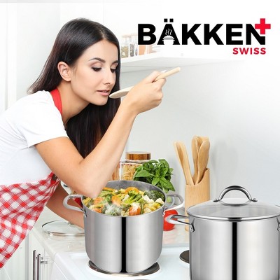 Bakken-Swiss 14-Quart Stainless Steel Stockpot with Glass Lid