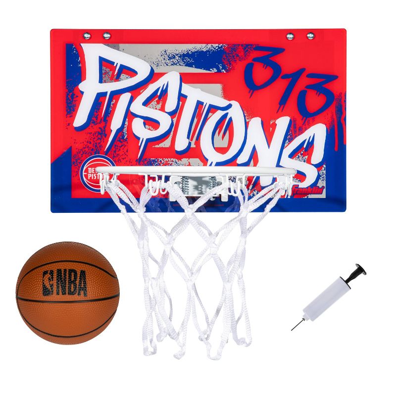 NBA Detriot Pistons Over The Door Mini Basketball Hoop, 1 of 7