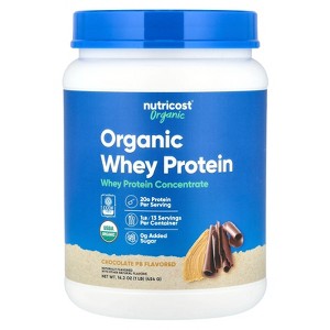 Nutricost Organic Whey Protein, Chocolate PB, 1 lb (454 g) - 1 of 2