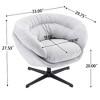 Lyngins Ergonomic Office Chair – Modern 360° Swivel Chair with Removable Cushion, Chenille Upholstery, Black Metal Base, Round Home Office Desk Chair - 4 of 4