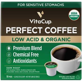 VitaCup Perfect Low Acid Dark Roast Coffee Pods - 18ct