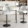 Hooseng Upholstered Bar Stool Set of 2, Liftable Counter Height Bar Stools with Black Metal Legs, Backrest and Footrest - 2 of 4