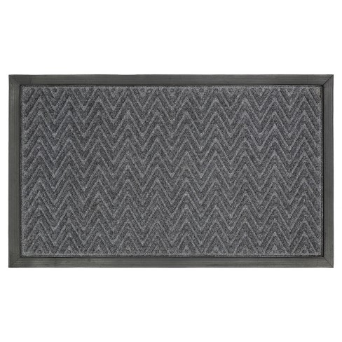 Mohawk Home Striped Utility Mat Grey Indoor/Outdoor 18 in. x 30 in. Utility Door Mat (2-Piece Set)