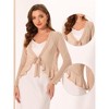 INSPIRE CHIC Women's Long Sleeves Self Tie Ruffle Mesh Casual Bolero Cardigan - 2 of 4