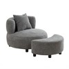 NicBex Modern Accent Chair with Ottoman Single TV Chair Comfy Barrel Chair with Foot Rest for Living Room, Bedroom, Gray - 3 of 4