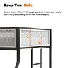 Lirago Twin Full Bunk Bed Metal with White Mesh Guard Rail for Kids and Adults Low Profile Easy Climbing Stable Ladder Durable Square Tube Frame Black - 4 of 4