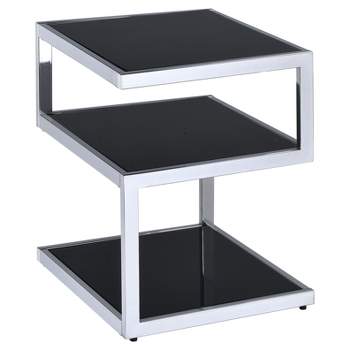 Square End Table Black Chrome - Acme Furniture