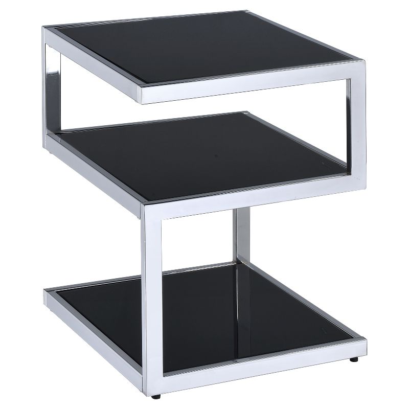 Square End Table Black Chrome - Acme Furniture, 1 of 6