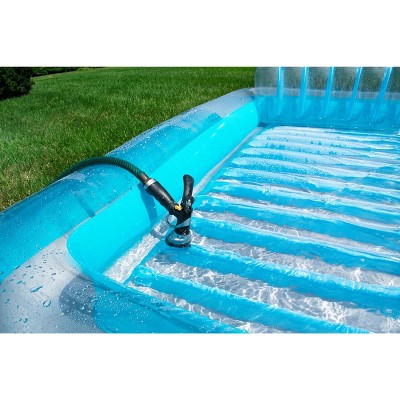 Blue Inflatable Swimming Pool Lounger with Pillow 70"