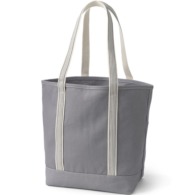 Lands' End Open Top Long Handle Canvas Tote Bag, 3 of 6