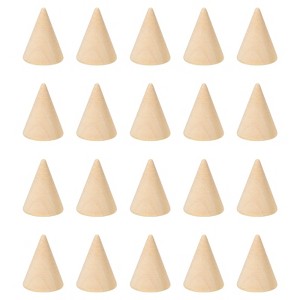 Unique Bargains Jewelry Storage Display Wood Cone Ring Holders 20 Pcs - 1 of 4