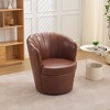 GDFStudio Selah Modern 360° Swivel Genuine Leather Upholstered Chair with Wing-Back - 2 of 4
