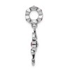 Black Bow Jewelry Sterling Silver and Pink Crystal LOVE Dangle Bead Charm - 2 of 4