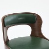 SEYNAR PU Leather 360 Degree Swivel Open Back Bar Stools Wood Legs Set of 4 - 3 of 4