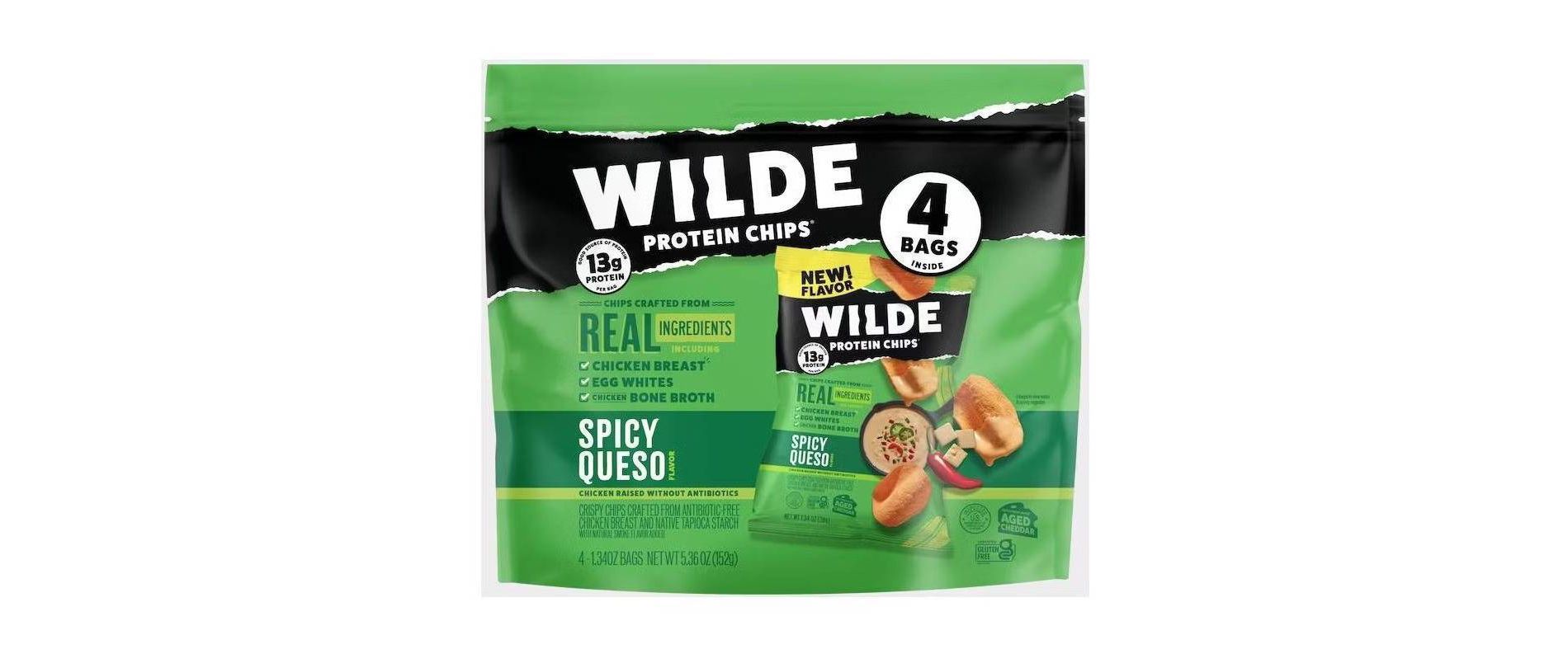 WILDE 13g Protein Chips - Spicy Queso - 4ct