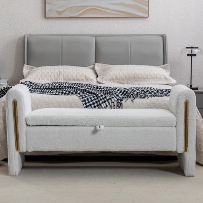 Indoor Ottoman Bench Velvet Upholstered Bench Front Door Shoe Storage Bench Vanity Bench For Bedroom Living Room-Cuddlewood