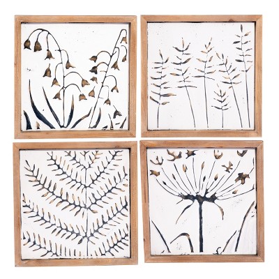 VIP Wood 11 in. White Wall Decor Set of 4