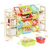 Toy Storage Organizer with 6 Shelves & 12 Bins, Kids Bookshelf and Bin Shelf for Bedroom, Playroom Organization and Decor - 2 of 4