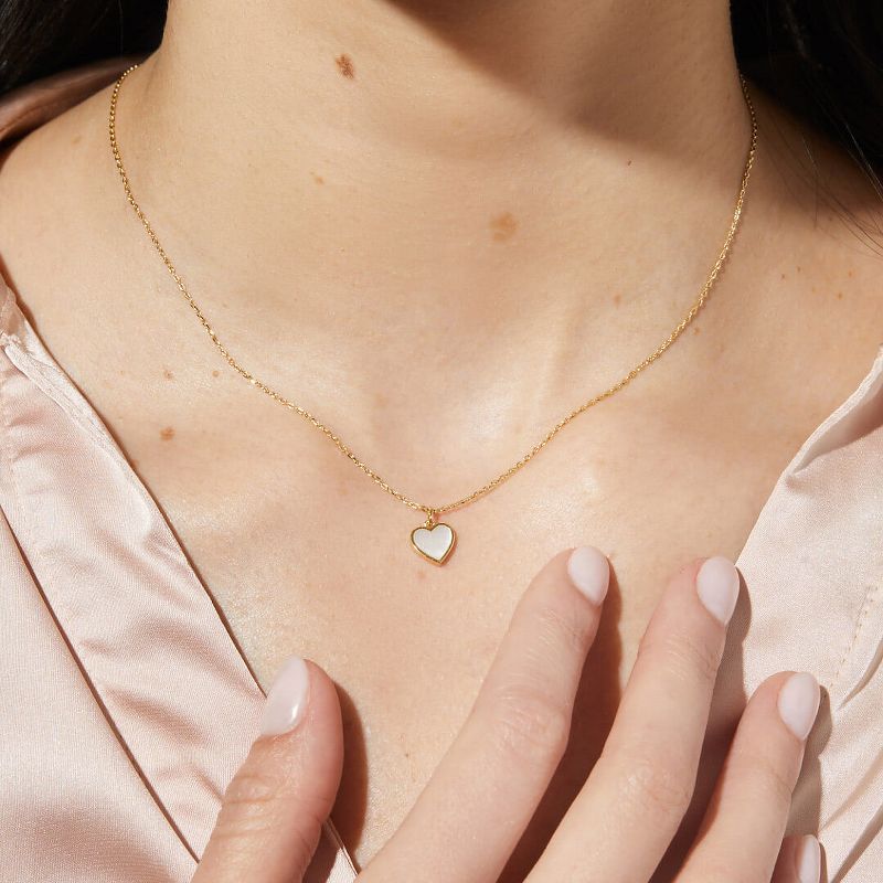 Ana Luisa - Gold Heart Necklace  - Laure Mother of Pearl, 4 of 7