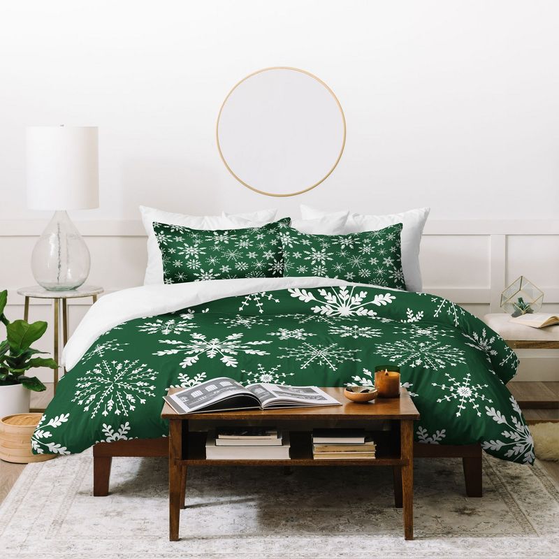 Iveta Abolina Silent Night Green Duvet Cover + Pillow Sham(s) - Deny Designs, 4 of 5
