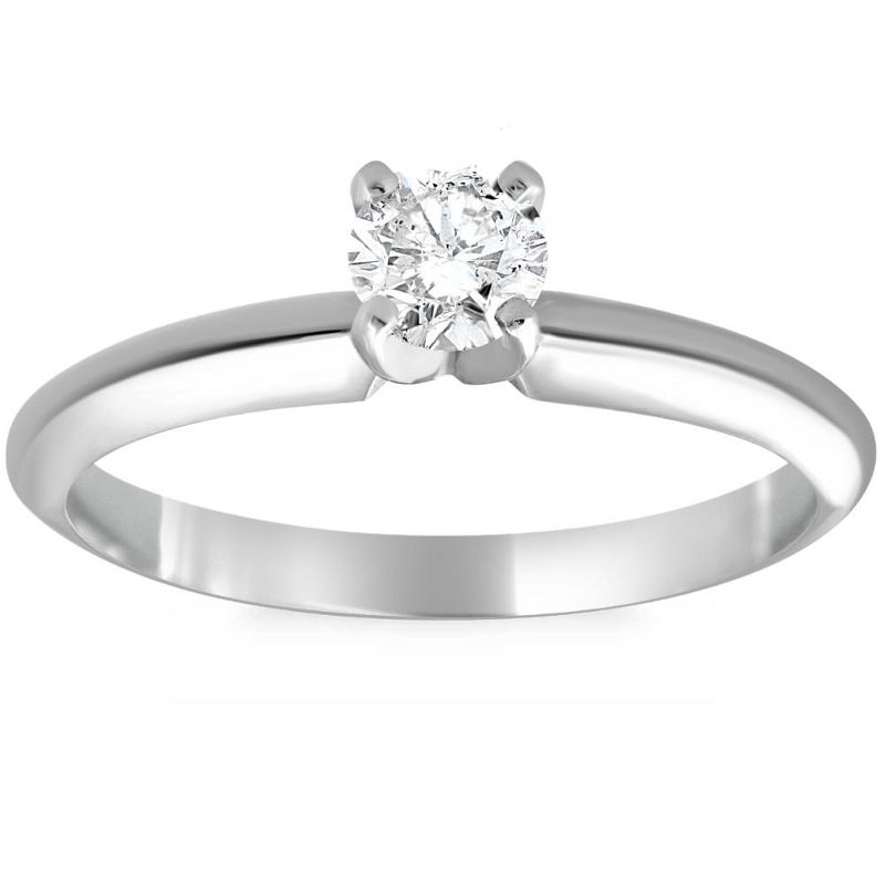 Pompeii3 1/4Ct Solitaire Round Cut Diamond Platinum Engagement Ring, 1 of 5