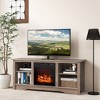 Tangkula 58" TV Stand w/ 18" Electric Fireplace Heater 3-Adjustable Shelves for 65" TV - 2 of 4