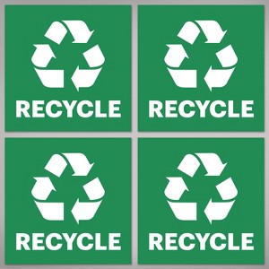 Avery Recycle Stickers, Green Recycle Signs for Bins, Containers, Trash Cans and Walls, Waterproof, UV Resistant, Preprinted, 4" x 4", 8 Total - 1 of 4