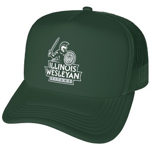 Illinois Wesleyan University Primary Logo Foam Trucker Cap Hunter Green Os - 1 of 4