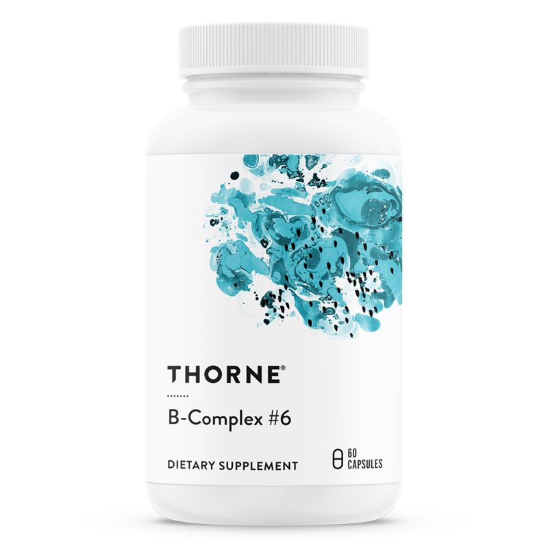 Thorne B-Complex #6 - Vitamin B Complex with Active Forms of Essential B Vitamins and Extra B6 - 60 Capsules, 1 of 8