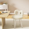 Artificial Wool Vanity Chair with Cute Bow Backrest for Bedroom - 2 of 4