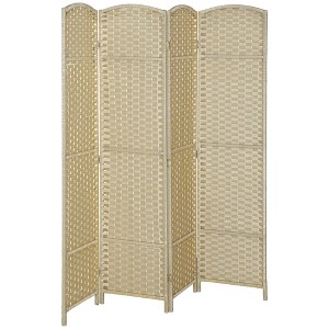 Aghana Digitals 4-Panel Charcoal Gray Folding Room Divider with Pine Wood Frame & Polypropylene - 1 of 4