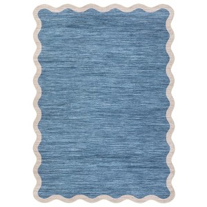 Modern Scalloped Living Room Rugs, Washable Solid Soft Bedroom Carpet Non Slip, Indoor Contemporary Home Decor Rugs - 1 of 4