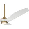 Casa Vieja 60" La Jolla Surf Modern Indoor Ceiling Fan 3 Blade LED Light Remote Control Soft Brass Finish White Blades Bedroom Living Room Kitchen - 4 of 4