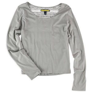 Aeropostale Womens Crochet Back LS Embellished T-Shirt - 1 of 1