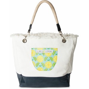 Pavilion Gift Company - Main Squeeze- Light Blue - 18" x 15" x 6.75" Large Canvas Tote Bag - Handbags - 1 of 4